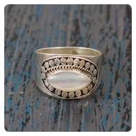 Mother of Pearl Silver Ring