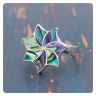Ocean Abalone Silver Ring 