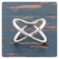 Silver Crossover Ring