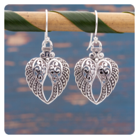 Angel Wings Silver Earrings