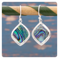 Ocean Abalone Silver Earrings