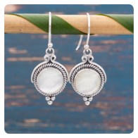 Mother of Pearl Silver Earrings