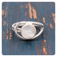 Mother of Pearl Silver Ring