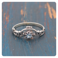 Blue Topaz Silver Ring