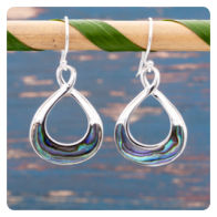 Abalone Silver Earrings