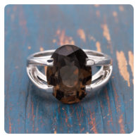 Smoky Quartz Silver Ring