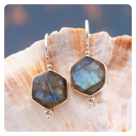 Faceted Labradorite Silver Earrings