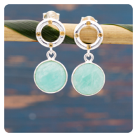 Citrine and Amazonite Silver Earrings
