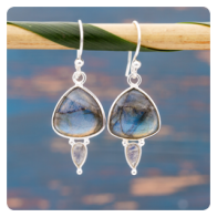 Labradorite Silver Earrings