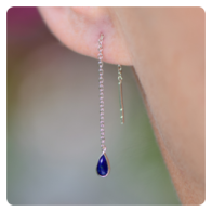 Lapis Lazuli Silver Earrings