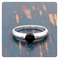 Black Onyx Silver Ring 