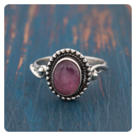 Pink Tourmaline Silver Ring