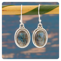 Labradorite Silver Earrings