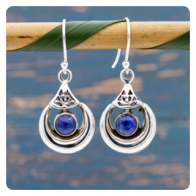 Lapis Lazuli Silver Earrings