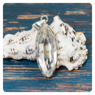 Quartz Crystal Silver Pendant