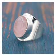 Rose Quartz Silver Ring