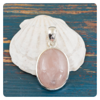 Rose Quartz Silver Pendant