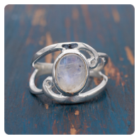 Moonstone Silver Ring
