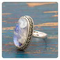 Moonstone Silver Ring