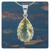Lemon Quartz Silver Pendant