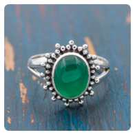 Green Onyx Silver Ring
