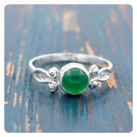 Green Onyx Silver Ring