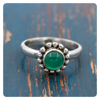 Green Onyx Silver Ring