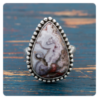 Crazy Lace Agate Silver Ring