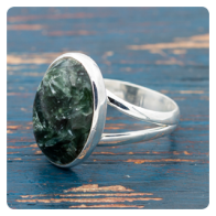 Seraphinite Silver Ring