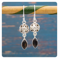 Smoky Quartz Silver Earrings