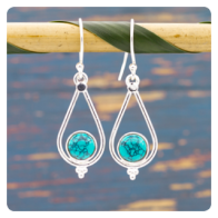 Turquoise Silver Earrings