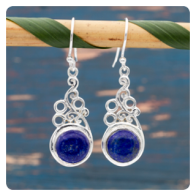 Lapis Lazuli Silver Earrings
