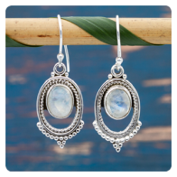 Moonstone Silver Earrings 