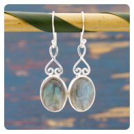 Labradorite Silver Earrings