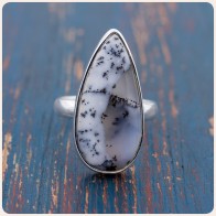 Dendritic Agate Silver Ring