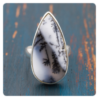 Dendrite Opal Silver Ring