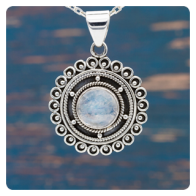 Moonstone Silver Pendant 
