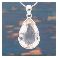 Quartz Crystal Silver Pendant