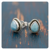 Larimar Silver Earrings