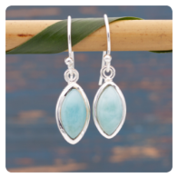 Larimar Silver Earrings