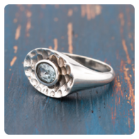 Blue Topaz Silver Ring