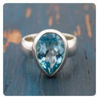 Blue Topaz Silver Ring