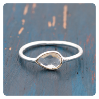 Quartz Crystal Silver Ring