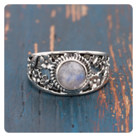 Moonstone Silver Ring