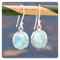 Larimar Silver Earrings