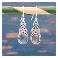 Labradorite Silver Dangle Earrings