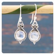 Moonstone Silver Earrings