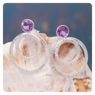Amethyst Silver Earrings 