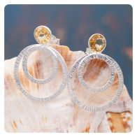 Citrin Silver Earrings
