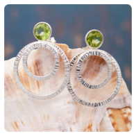 Peridot Silver Earrings